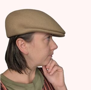 Gelso Bianco Molded Wool Felt Drivers Hat/Flat Cap/Paperboy Hat Unisex